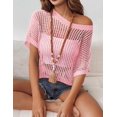 thumbnail image 3 of Zeagoo Swimsuit Coverup for Women Crochet Sweaters Tops Lightweight Short Sleeve Crew Neck Summer Clothes, 3 of 5