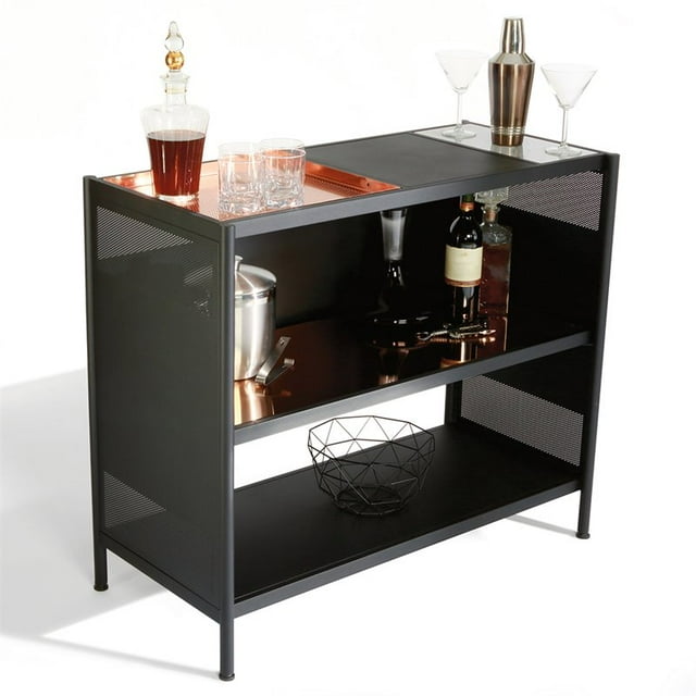Sauder Boutique Powder Coated Metal Console Table in Black