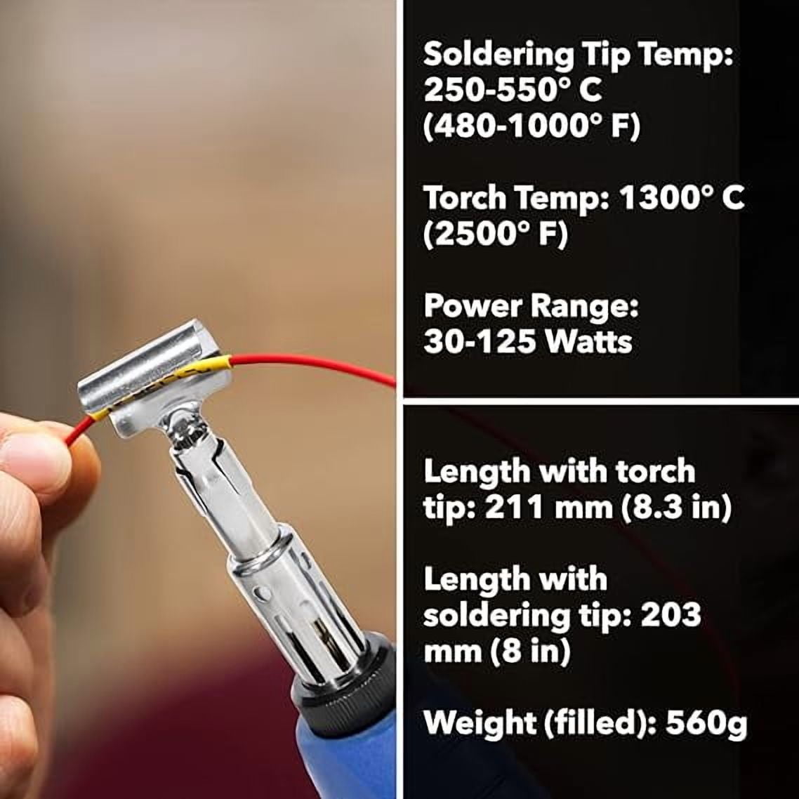 SolderPro 180 Soldering Iron Kit (PRO-180K) | Multi-Function Butane Heat Tool with Tips and Case | Cordless and Portable Soldering Gun | Home Improvement Tools and Soldering Kit Essential
