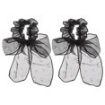 thumbnail image 1 of 2 coleteros elásticos de malla de organza para el pelo, gomas elásticas para el pelo, coleteros, diademas con lazo, accesorios para mujeres y niñas, cabello grueso y fino, color negro, 1 of 8