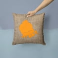 thumbnail image 2 of Carolines Treasures BB1102-BL-OR-PW1414 Hermit Crab Burlap and Orange   Canvas Fabric Decorative Pillow BB1102 14Hx14W, 2 of 4