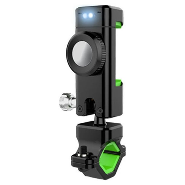Sonducket Soporte para teléfono móvil de bicicleta 360 grados giratorio ajustable bicicleta de montaña manillar de motocicleta soporte de Ciclismo Verde con luz