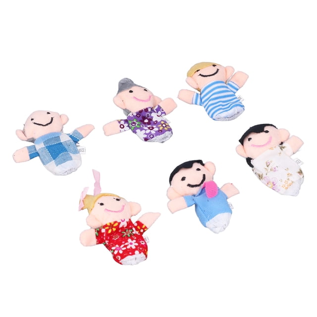 Marionetas de dedo de peluche, juego de 6 marionetas de dedo Juego de marionetas de dedo Marionetas de dedo familiares Optimizadas para la excelencia