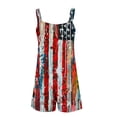 thumbnail image 6 of Linen Blend Summer Rompers Womens Loose Casual Shorts Tropical/4th of July American Flag Printed Sleeveless Jumpsuits (XXL, 4th July #7), 6 of 7