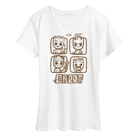 Marvel Guardians of the Galaxy - Groot Grid - Women's Short Sleeve Graphic T-Shirt