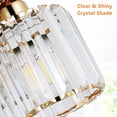 thumbnail image 5 of Olurrisa Modern Semi Flush Mount Ceiling Light,3-Light Crystal Close to Ceiling Light Fixtures,Golden Kitchen Light Fixtures with Clear Crystal Shade for Hallway Bedroom Bathroom, 5 of 8