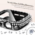 thumbnail image 2 of CHL-2-in-1 Waterproof Case for Apple Watch Series 11 10 42mm Screen Protector Case, Full Bling Diamond Protective Face Cover Apple Watch 11 10 42 mm Crystal Rhinestone Bumper iWatch Women, Black, 2 of 4