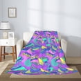 thumbnail image 2 of Rateoe Disco Roller Skates Pattern Flannel Throw Blanket, Ultra-soft Blanket for Bed, Couch, Car, Hypoallergenic Anti-pilling blanket-80"x60"(Vertical), 2 of 6