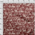 thumbnail image 3 of oneOone Viscose Jersey Maroon Fabric Abstract Face Diy Clothing Quilting Fabric Print Fabric By Yard 60 Inch Wide, 3 of 7