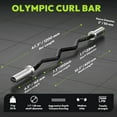 thumbnail image 5 of HANDBODE Olympic EZ Curl Barbell Bar, 47" Curl Bar for Weight Lifting, Squats, Hip Thrusts, Biceps, 500 lb Weight Capacity Suitable for 2 inch Weight Plates, Home Gym Weight Bar, 5 of 9