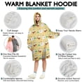 thumbnail image 5 of Wearable Oversized Blanket,Yellow Chicken White Hen Pattern Wearable Blanket Hoodie for Adults,Cozy Hooded Blankets with Super Pockets,Super Warm Fuzzy Pullover for Women & Men, 5 of 6