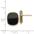 thumbnail image 2 of 14k Yellow Gold Black Onyx Earrings Ball Button, 2 of 6