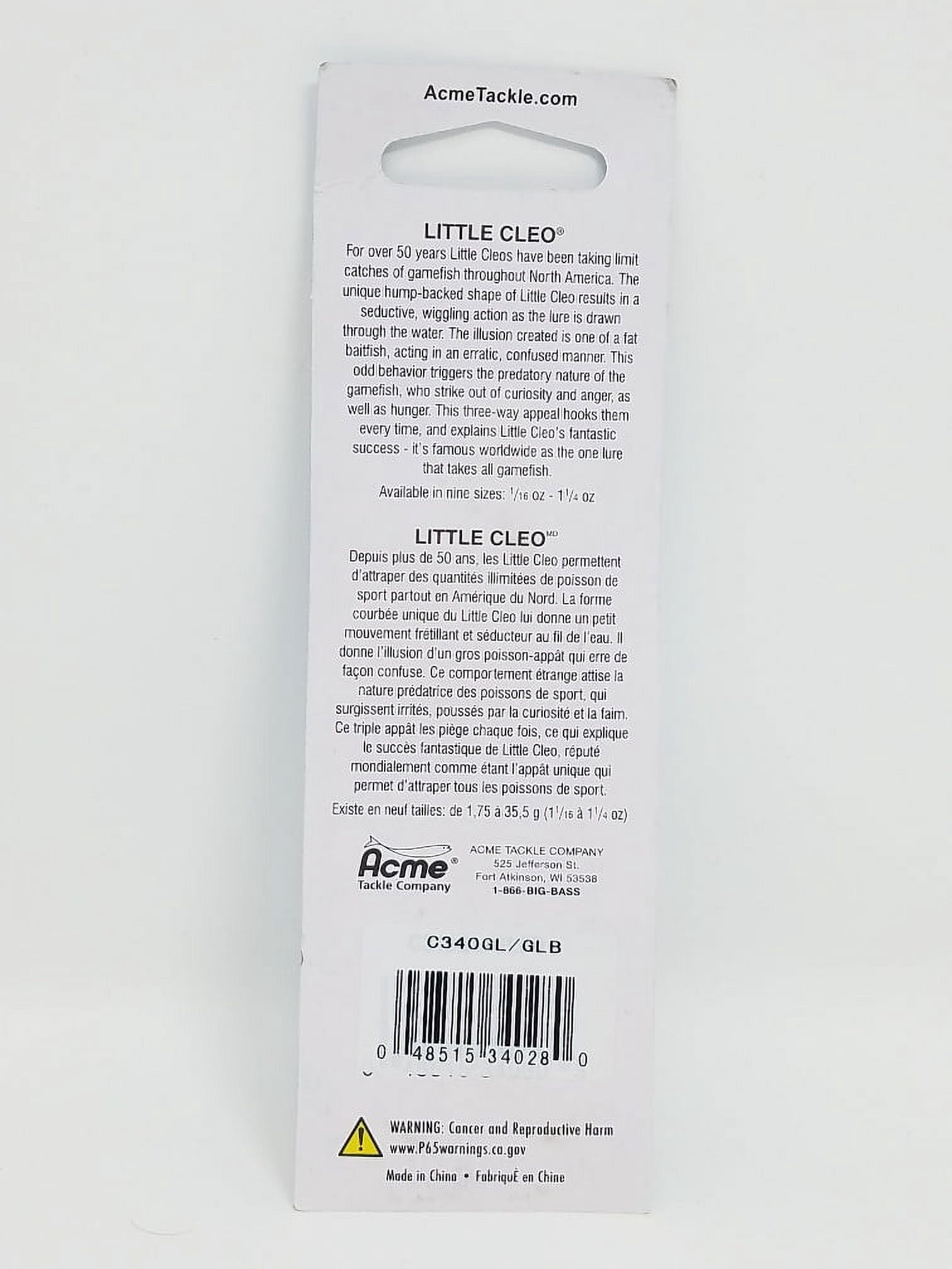 Acme Tackle Little Cleo Fishing Spoon Glow Blue Multi-Colored 3/4 oz.