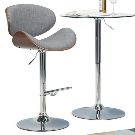 Simpli Home - Marana Bentwood Adjustable Height Gas Lift Bar Stool - Grey