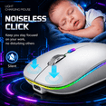 thumbnail image 5 of Verdevida Wireless Bluetooth Rechargeable Mouse with LED lights, Dual Mode BT 5.2 & 2.4G with Nano Receiver, Portable Mouse for Laptop,Macbook,iPad, 5 of 7