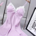 thumbnail image 2 of Lingerie en Satin Soie Dentelle Col en V pour Femmes Robe de Nuit Pyjama, 2 of 5