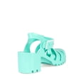 thumbnail image 3 of Nature Breeze Womens Caged Block Jelly Sandals in Green, 3 of 3