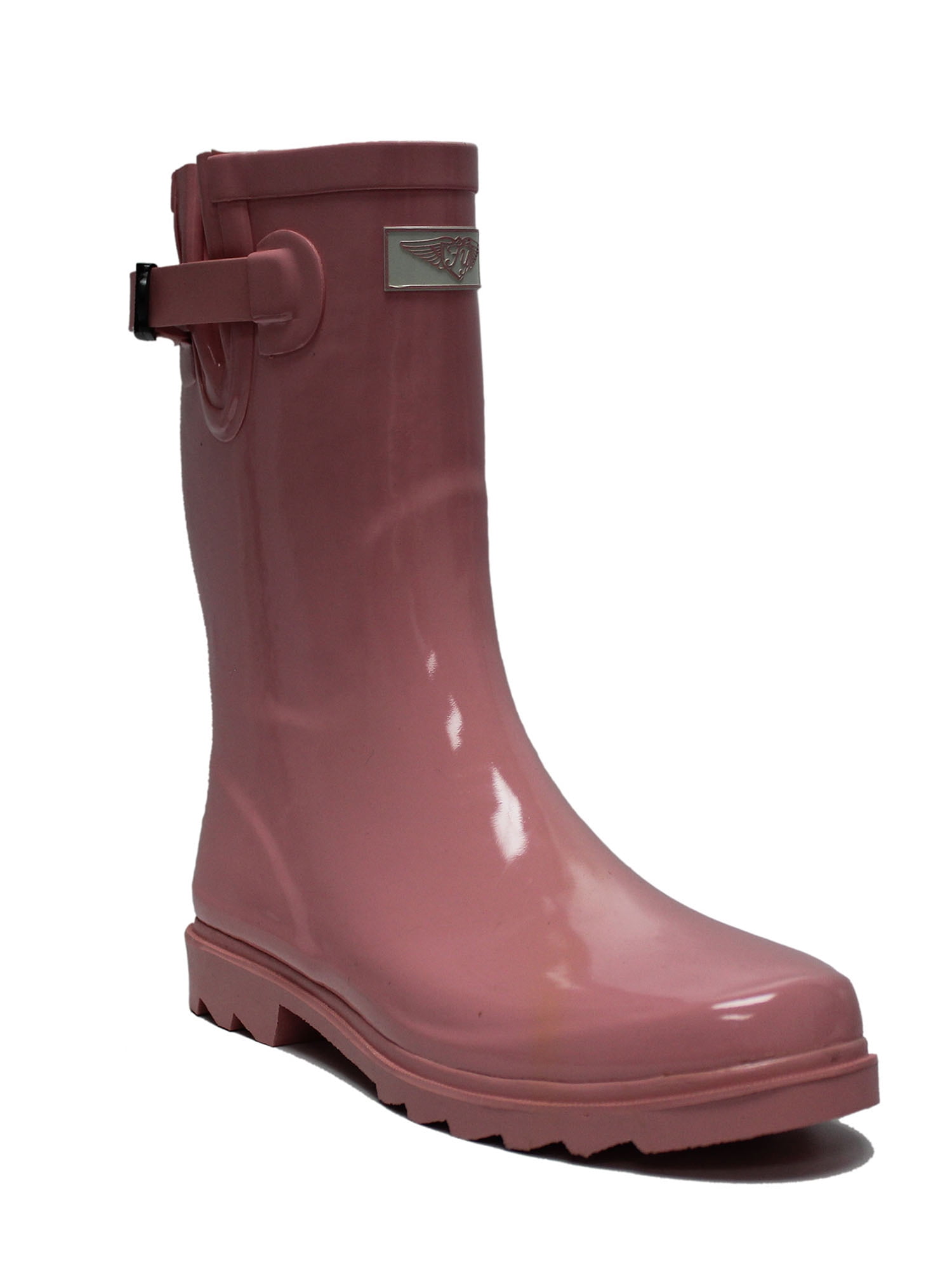 Waterproof Rain Boots Women Pink Mid 