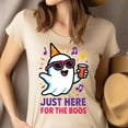 thumbnail image 4 of Just Here For The Boos Shirt | Funny Ghost Graphic Tee | Unisex Casual T-Shirt, Maroon, Size 3XL, 4 of 6