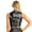 Black, variant on Women's Shiny Metallic Faux Leather Sleeveless Mock Neck Turtleneck Tank Tops Vest
