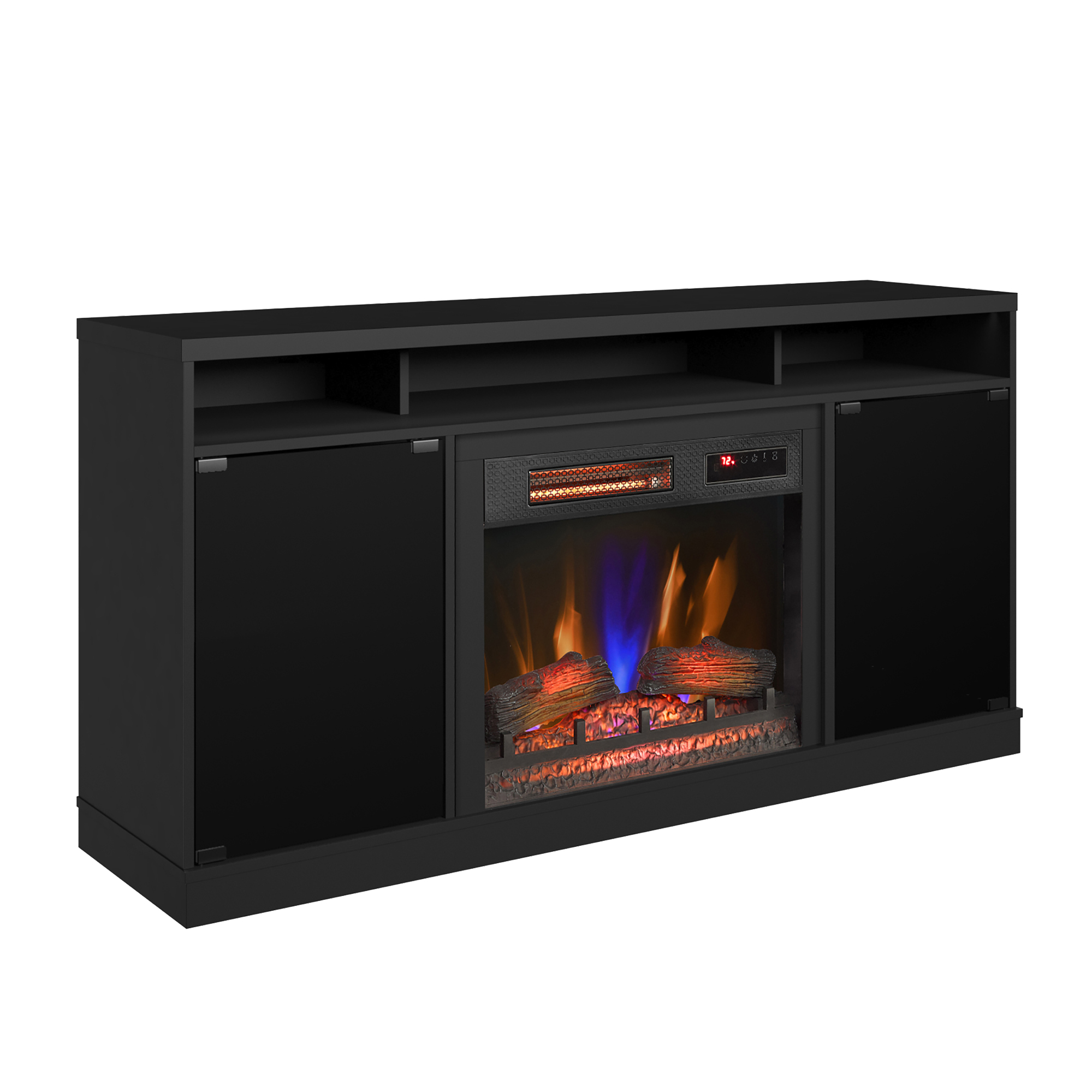 duraflame® Electric Fireplace TV Stand with Modern LED Accent Lighting and Remote, Black
