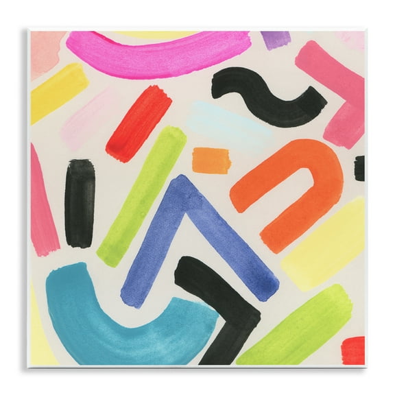 Stupell Industries Modern Squiggle Shapes Abstract Painting Unframed Art Print Wall Art, 12 x 12