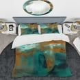 thumbnail image 2 of Designart "Harmonious Teal Balance I" Abstract Bedding Covert Set - Modern Teal Bed Set With 1 Shams, 2 of 6