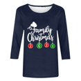 thumbnail image 4 of Aqestyerly Hauts de Noël pour Femmes T-Shirt Imprimé de Noël pour Femmes Blouse à Manches 3/4 Col Rond Hauts Décontractés, 4 of 5