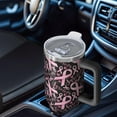 thumbnail image 6 of Breast Cancer Survivor Pink Ribbon Black Tumbler with Handle and Lid,40oz Double Wall Vacuum Insulated Tumbler,Cups Gift for Women and Men, 6 of 7