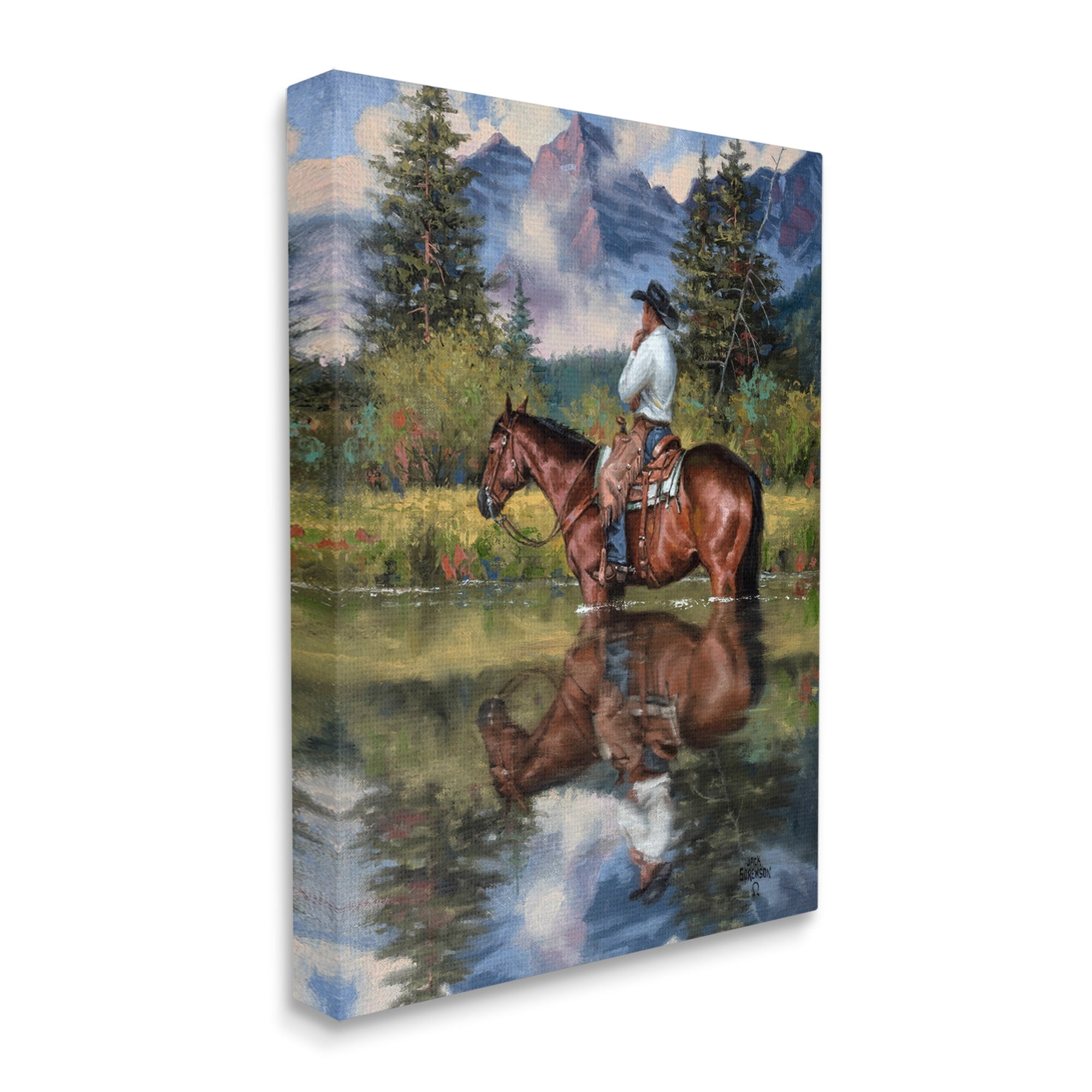 Stupell Industries Equestrian Cowboy Scouting Rural Suburban Wild West River,16 x 20, Design by Jack Sorenson