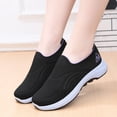 thumbnail image 5 of Domuza Orthopedic Athletic Shoes for Women Knit Slip On Sneakers with Soft Sole for Comfortable Casual Running and Everyday Wear Black 7.5（EU-39）, 5 of 6