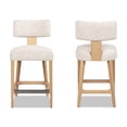 thumbnail image 2 of Jennifer Taylor Home Penny Round Arched Upholstered Counter Stool, Set of 2, Travertine Beige Chenille, 2 of 9