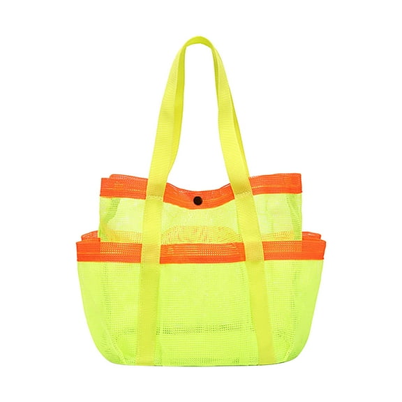 Harlier 95% Polyester Foldable Mesh Tote Handbags Light Blue