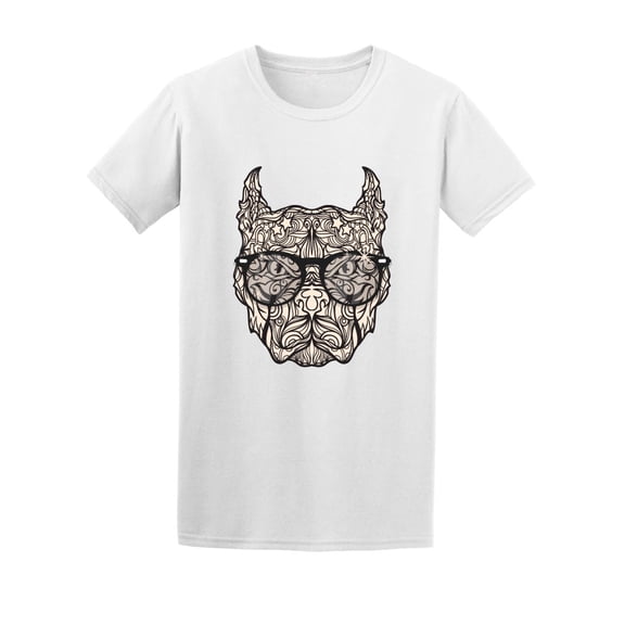 Tribal Pitbull Face Cool Graphic Tee Men's -Image by Shutterstock