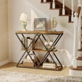 thumbnail image 1 of Table Console Industrielle à 3 Niveaux avec Étagères Ouvertes - Table d'Entrée et de Sofa en Forme de X avec Cadre Métallique pour Rangement Moderne, 1 of 16