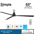 thumbnail image 4 of 3 Blade Outdoor Ceiling Fan-65 Inches Wide-Coal Finish Minka Aire Fans F789-Cl, 4 of 9