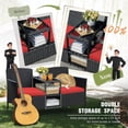 thumbnail image 5 of Vineego Outdoor Patio Loveseat Black Wicker 2-Seat Patio Conversation Set with Cushions & Center Storage Table，Red, 5 of 7