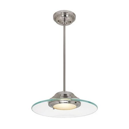 Phoebe 50441LED-BS-8CL 1 Light Convertible Semi Flush Pendant in Brushed Steel with 8mm Clear Glass Glass