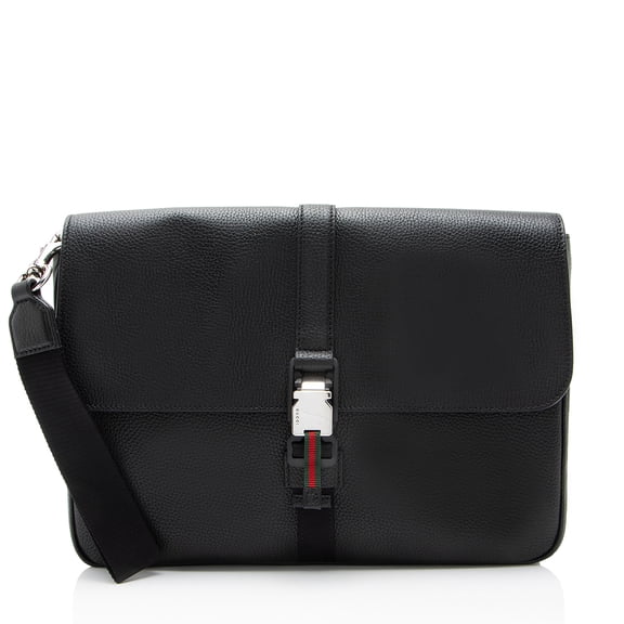 Pre-Owned Gucci Leather Web Business Document Case