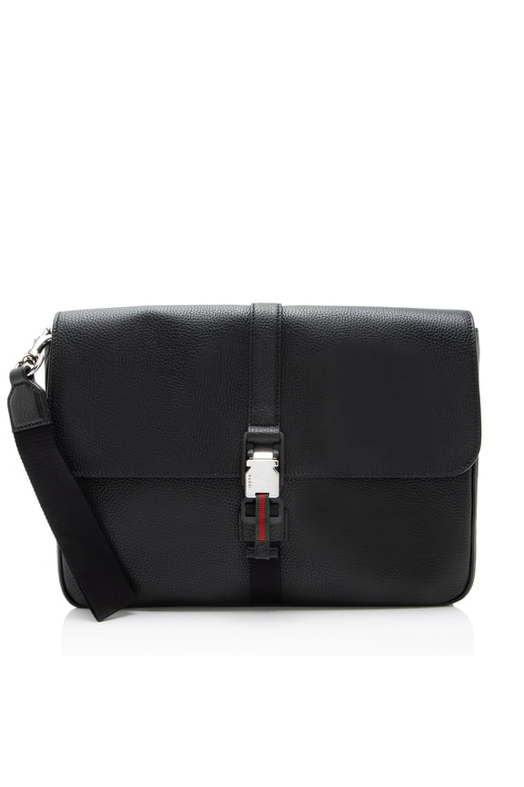 Pre-Owned Gucci Leather Web Business Document Case