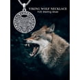 thumbnail image 6 of Viking Wolf Necklace for Men 925 Sterling Silver Witcher Medallion Norse Pendant Viking Jewelry for Men, 6 of 6