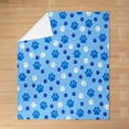 thumbnail image 3 of Cute Animals Paw Flannel Fleece Throw Blanket,Dog Paw Print Bed Blanket Kawaii Decor Fuzzy Blanket for Bed Sofa Couch,Bedroom Decor Blue Plush Blanket 40"x50", 3 of 6