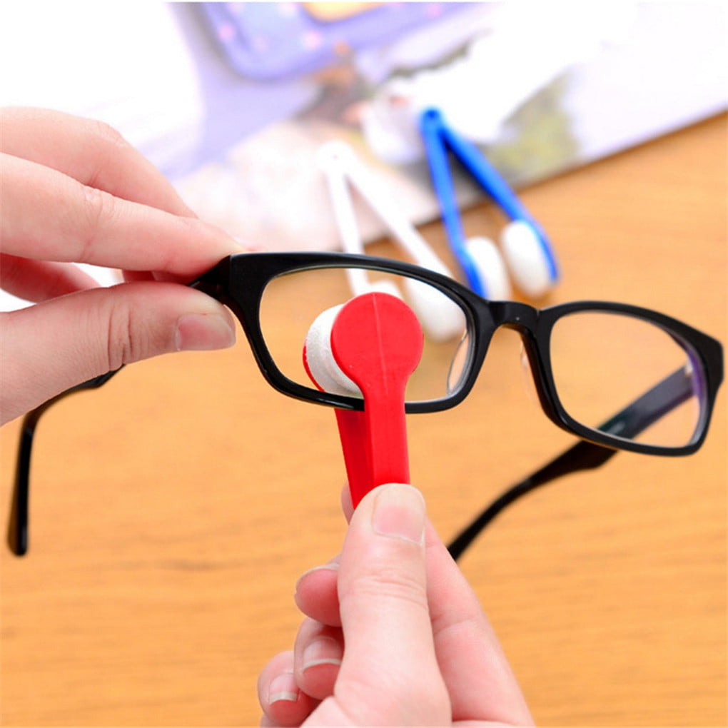 Red Soft Brush Cleaning Tool Mini Microfiber Glasses Eyeglasses Cleaner 