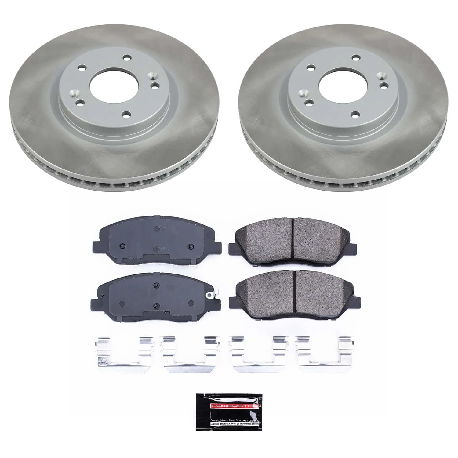 PowerStop Front Semi-Coated Rotor and Low-Dust Ceramic Brake Pad Kit SC4665