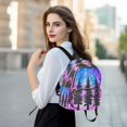 thumbnail image 6 of JIALIOU Mini Backpack Purse for Women Quilted Casual Daypack Small Travel Shoulder Bag, Trees under The Starry Sky, 6 of 7