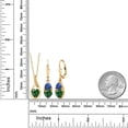 thumbnail image 2 of Gem Stone King 18K Yellow Gold Plated Silver Green Nano Emerald and Blue Created Sapphire Pendant Earrings Set for Women (3.48 Cttw, Gemstone May Birthstone, with 18 inch Chain), 2 of 4