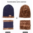 thumbnail image 4 of Conjunto de bufanda y gorro de invierno, gorro cálido con forro polar, calentador de cuello, gorro de punto con gorro de calavera grueso para hombres y mujeres, conjunto de gorro y bufanda d, 4 of 5
