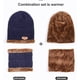 thumbnail image 4 of Conjunto de bufanda y gorro de invierno, gorro cálido con forro polar, calentador de cuello, gorro de punto con gorro de calavera grueso para hombres y mujeres, conjunto de gorro y bufanda d, 4 of 5
