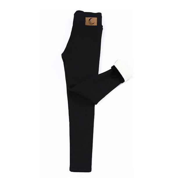 Gibobby Signo de ropa Flor de terciopelo Pantalones Mujer Winter Tight Leggings Warm Moon Pants Pantalones (Negro, L)