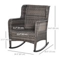 thumbnail image 3 of Outsunny Outdoor Wicker Rocking Chair with Cushions and Steel Frame, 3 of 10